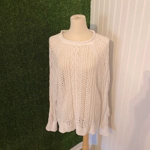 LOFT Lou & Grey Brand White Knit Sweater